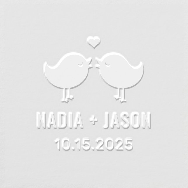 Love Birds Wedding Couple Custom Embosser (Design)
