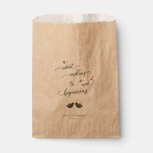 Love Birds Wedding Favor Bag (Front)