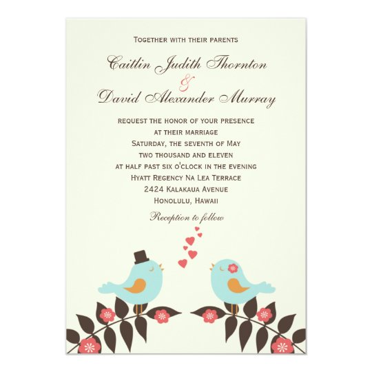 Love Birds Wedding Invitation | Zazzle.com