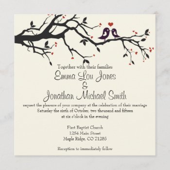 Love Birds Wedding Invitation by 5thStreetDesign at Zazzle