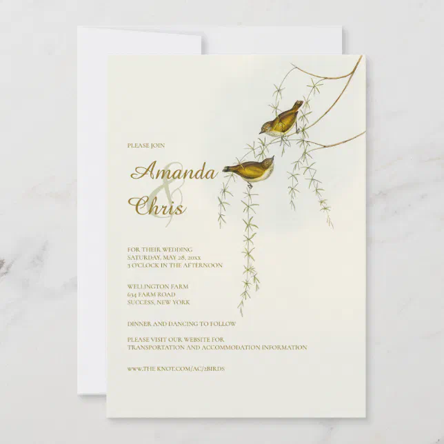 Love Birds Wedding Invitation | Zazzle
