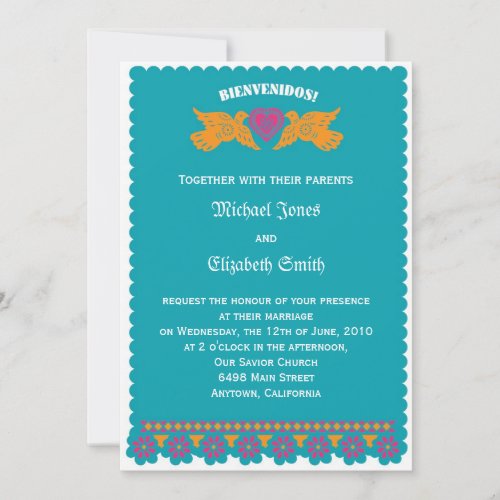 Love Birds Wedding Invitation _ Aqua