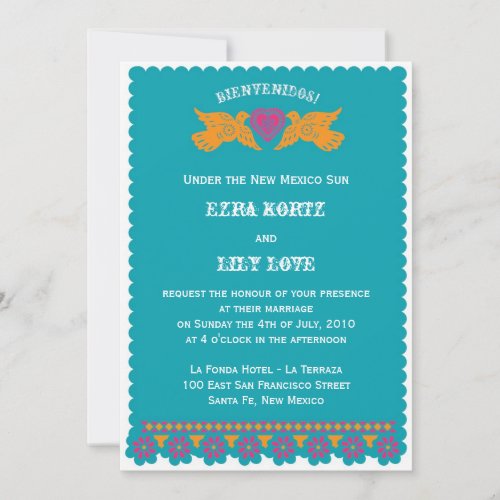 Love Birds Wedding Invitation _ Aqua