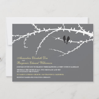 Love Birds Wedding Invitation (black)