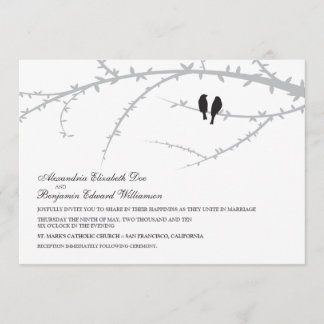 Love Birds Wedding Invitation (black)