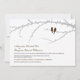 Love Birds Wedding Invitation (chocolate)