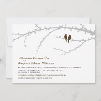 Love Birds Wedding Invitation (chocolate)