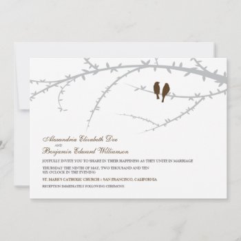 Love Birds Wedding Invitation (chocolate) by TheWeddingShoppe at Zazzle