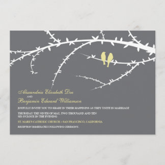 Love Birds Wedding Invitation (ivory)