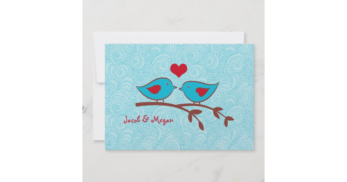 Love Birds Wedding Invitation Template | Zazzle