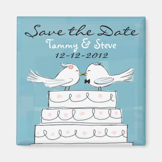 Love Birds Wedding Magnet (Front)