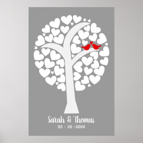 Love Birds Wedding or Anniversary Guest Wishes Poster
