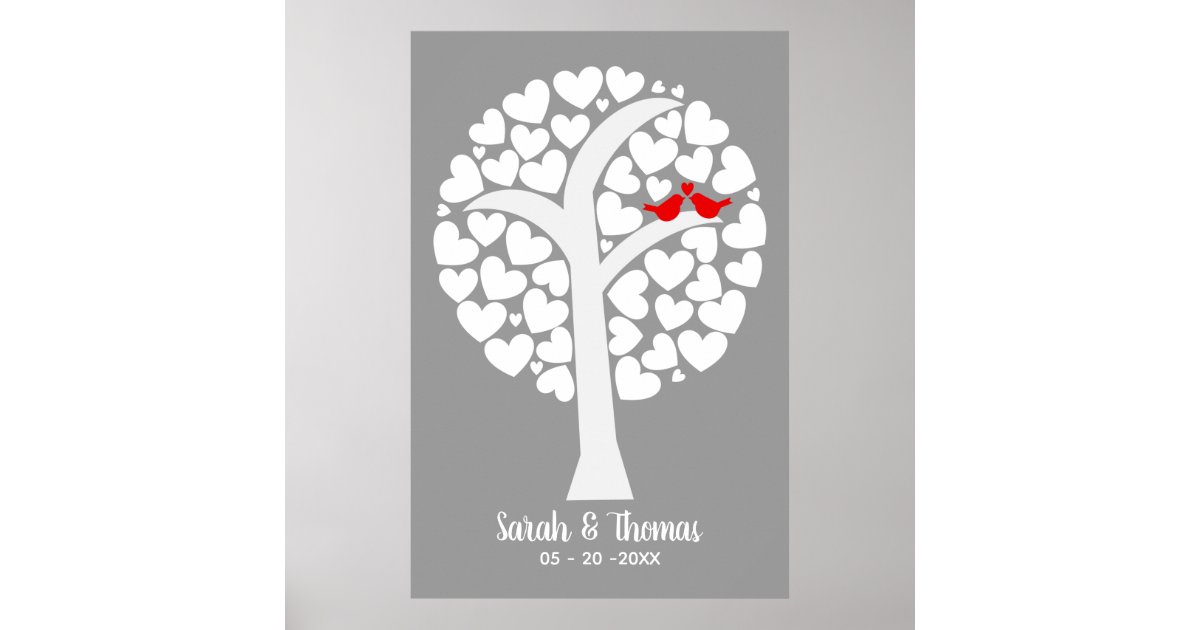 Love Birds Wedding Or Anniversary Guest Wishes Poster Zazzle Com