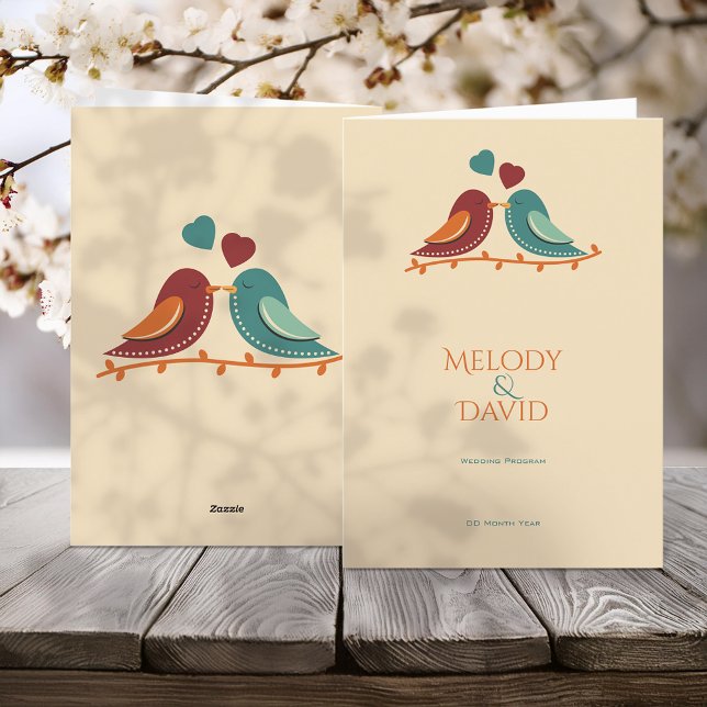 Love Birds Wedding Program (Creator Uploaded)