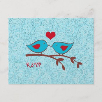 Love Birds Wedding Rsvp Response Card Postcard by artladymanor at Zazzle