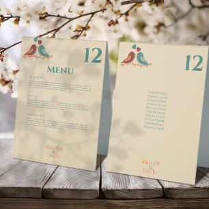 Love Birds Wedding Table Tent