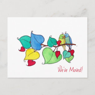 Love Birds We've Moved New Address Announcement Postcard