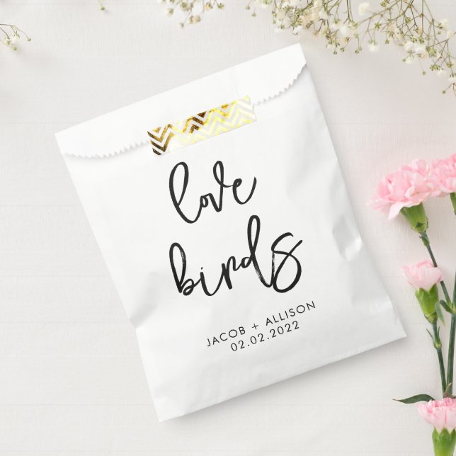 love birds wildflower seeds wedding confetti favor bag (Sealed)