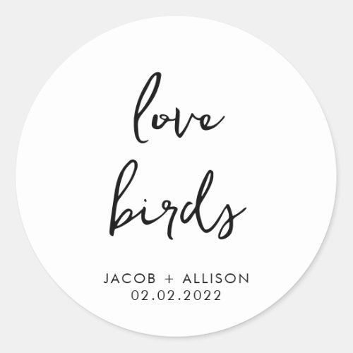 love birds wildflower seeds wedding confetti favor classic round sticker