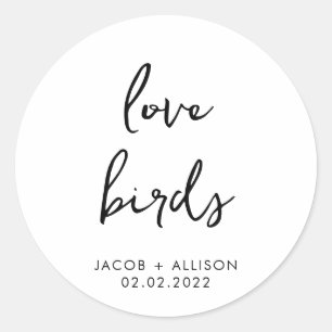 love birds wildflower seeds wedding confetti favor classic round sticker