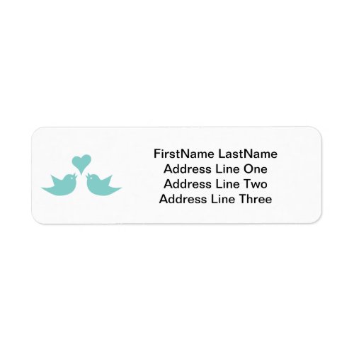 Love Birds with Heart Custom Text Label