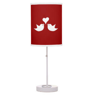 Love Birds with Heart Wedding Enagement Table Lamp