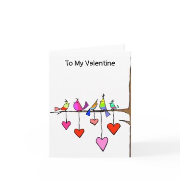 Love Birds with Hearts Valentines card Love Birds with Hearts Valentines card