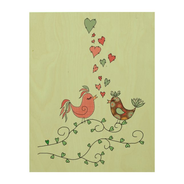 Love Birds Wood Wall Decor (Front)