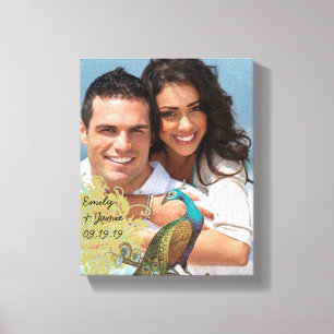 Love Birds Your Photo Wrapped Canvas Print