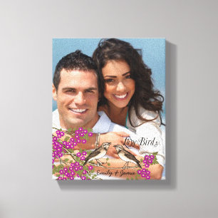 Love Birds Your Photo Wrapped Canvas Print