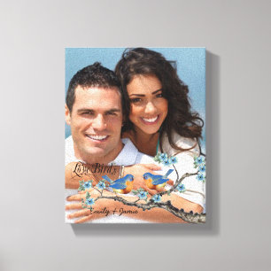 Love Birds Your Photo Wrapped Canvas Print