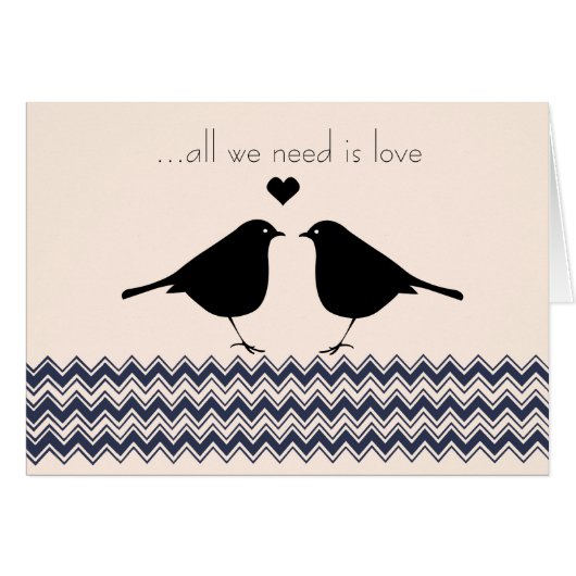 Love Birds Zigzag Cards (Front Horizontal)