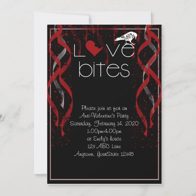 Love Bites Anti-Valentine Party Invitation (Front)