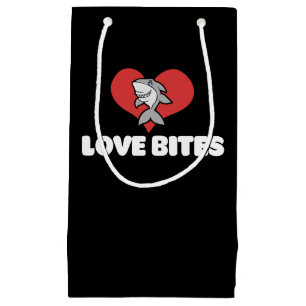 Love Bites Funny Valentine's Day Shark Humor Small Gift Bag