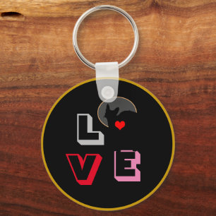 LOVE & Black Cat - big fan / Animal fashion Keychain