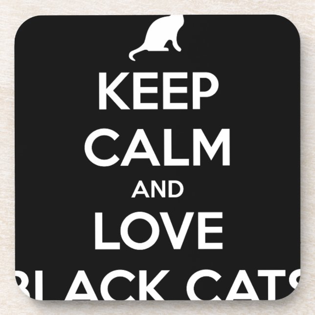 Love Black Cats Coaster (Front)