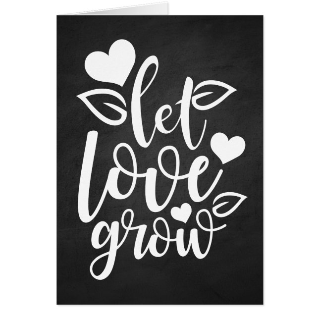 Love Black Chalkboard Thinking of You Wedding Cards (Front)