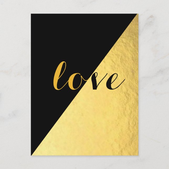 Love Black & Gold Postcard (Front)