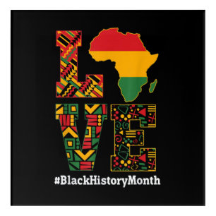 LOVE Black History Month Africa Map Acrylic Print