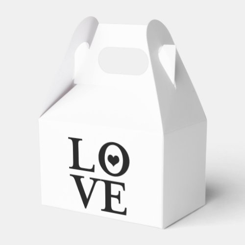 LOVE black  White Heart Custom Wedding Favor Favor Boxes