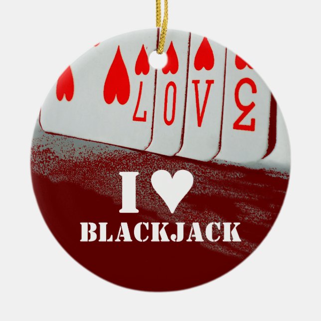 Love Blackjack Love Poker Ornament (Front)
