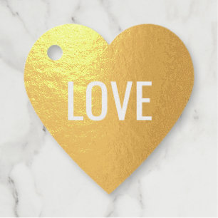 "LOVE" Blank on back Foil Favor Tags
