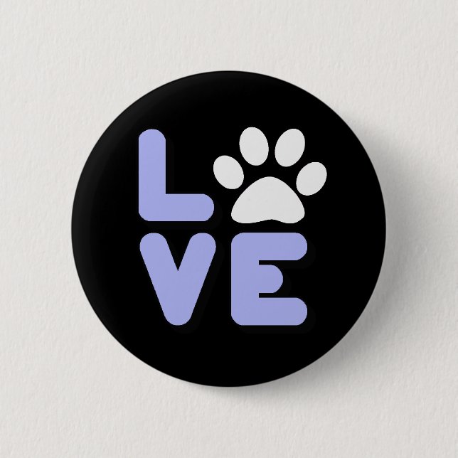 LOVE - Blk/Blu Pinback Button (Front)