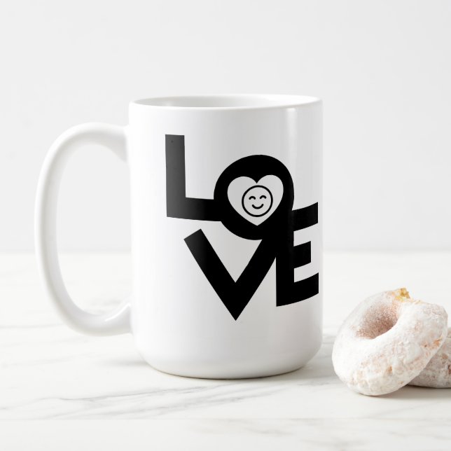 Love blk coffee mug 15oz (With Donut)
