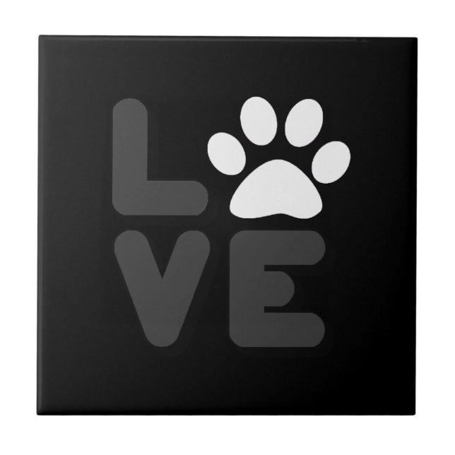 LOVE - Blk/Gry Ceramic Tile (Front)