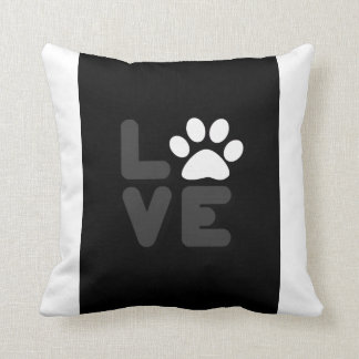 LOVE - Blk/Gry Throw Pillow