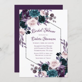 Love Bloom | Eggplant Moody Purple Bridal Shower Invitation