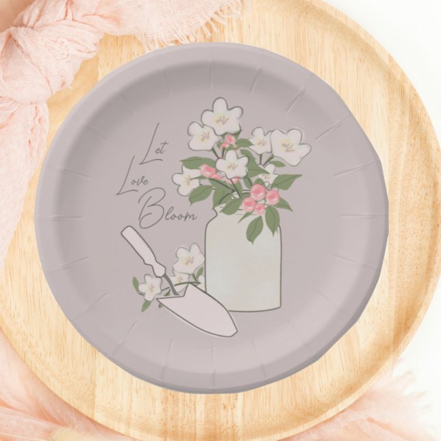 Love Bloom Flower Blossom Shower Paper Plates (Creator Uploaded)