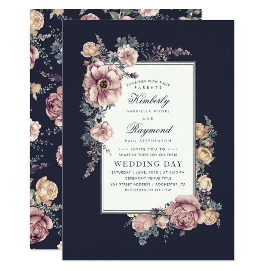 Love Bloom Modern Meets Vintage Fall Wedding Invitation