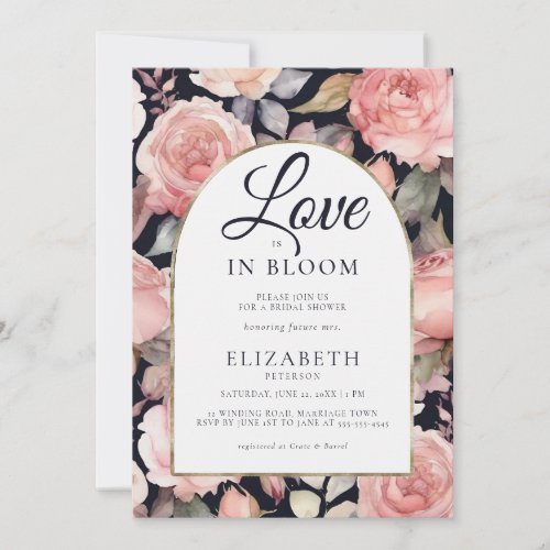  Love Bloom Peony Nights Boho Arch Bridal Shower Invitation
